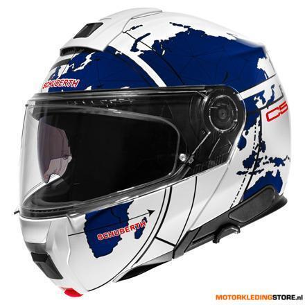 Schuberth C5 Globe Systeemhelm, Wit-Blauw, Ophalen of Verzenden, Nieuw met kaartje