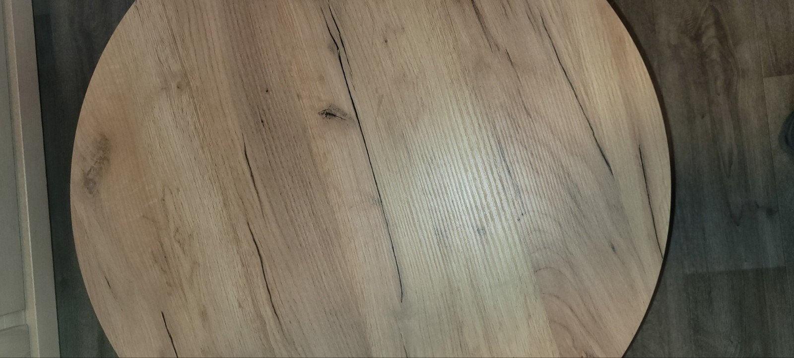 2 ronde salon tafels, Huis en Inrichting, 45 tot 60 cm, Rond, Zo goed als nieuw, Licht eiken kleur modern