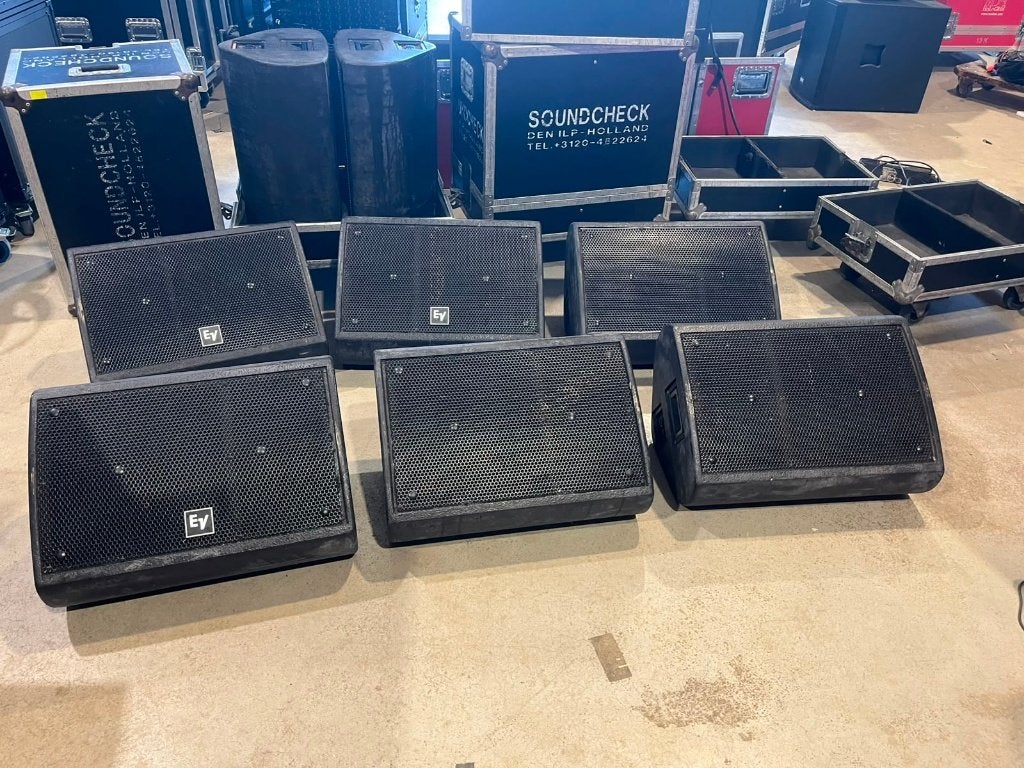 8x Electro-Voice Xw12 12"/1.4" Two-way stage monitors +cases, Overige merken, Gebruikt, Electrovoice, Overige typen