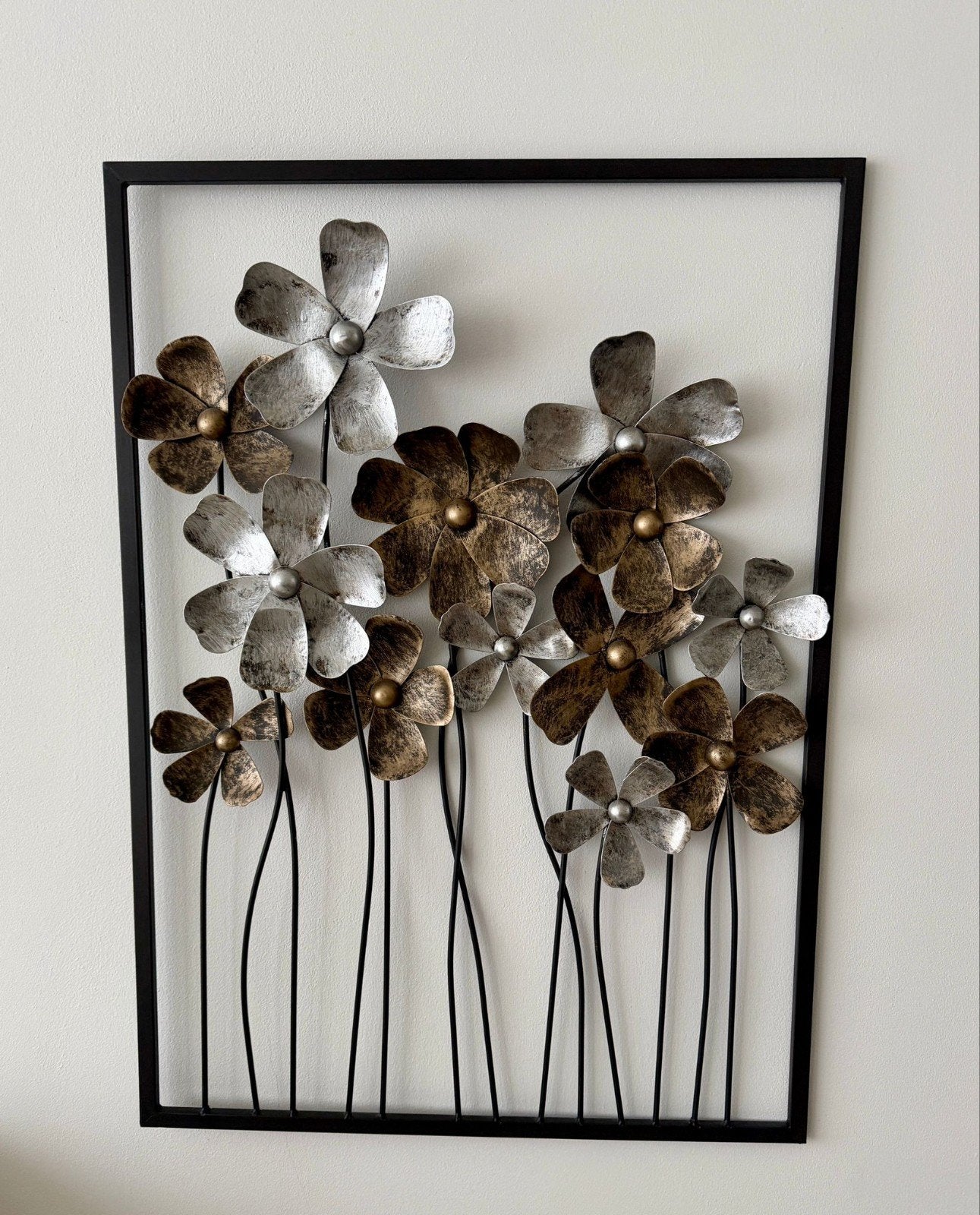 Metalen wanddecoratie, Ophalen, Metaal, Wandsculptuur, Meerkleurig