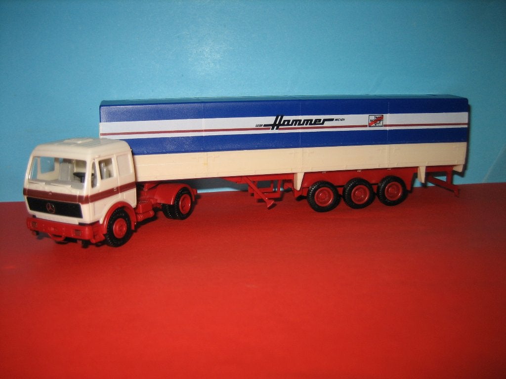Hammer  MERCEDES met oplegger  Herpa, Ophalen of Verzenden, Zo goed als nieuw, Bus of Vrachtwagen, Herpa