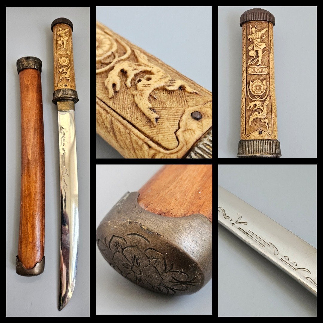 Japanse Tanto, kortzwaard met houten schede, Ophalen of Verzenden, Wapen, Handgemaakt
