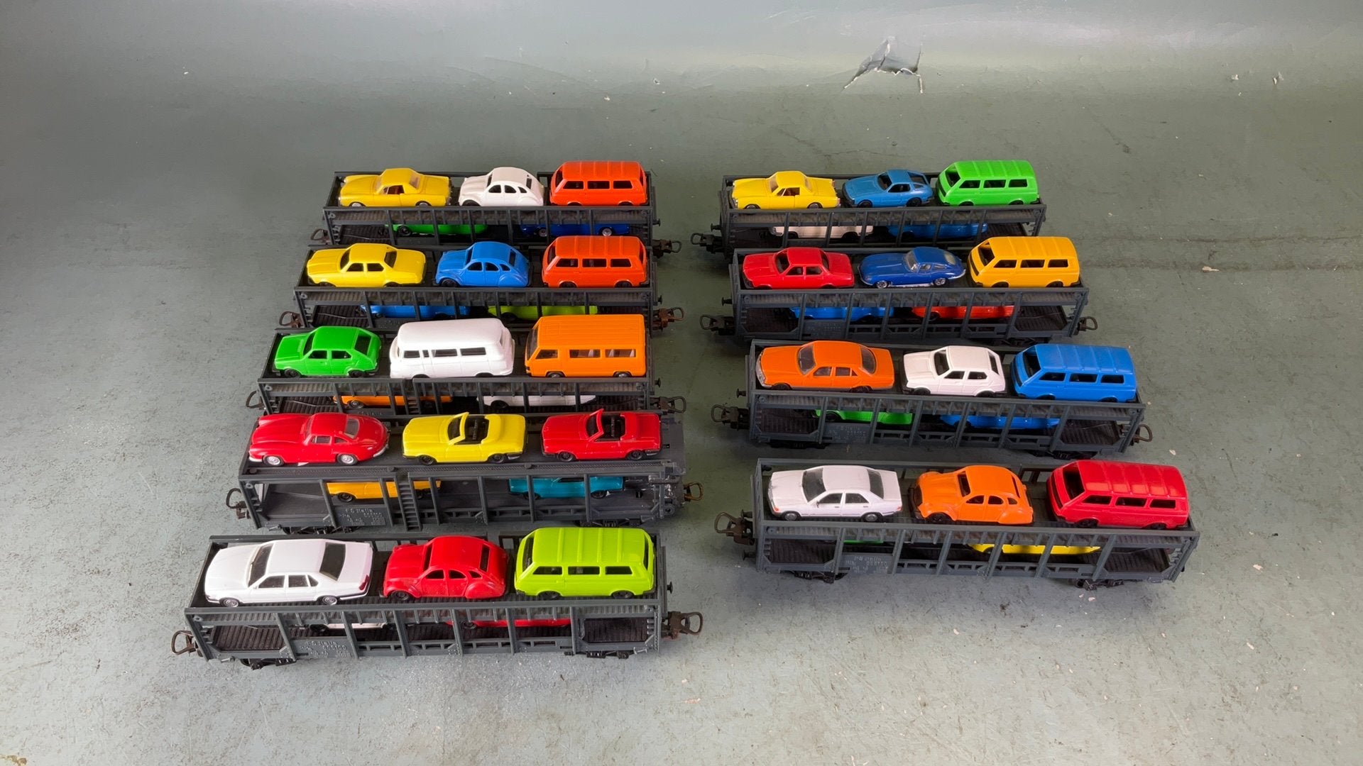 Lima ho 9 stuks Autotransportwagens volgeladen ho auto’s, Gelijkstroom, Wagon, Ophalen of Verzenden, Zo goed als nieuw