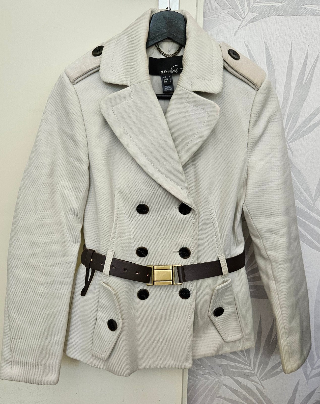 MANGO Suit Mantel Beige met Riem - Maat M, Maat 38/40 (M), MANGO, Beige, Ophalen of Verzenden