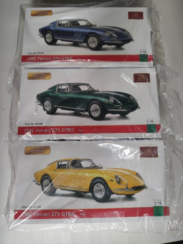 1:18 CMC Ferrari 275 GTB geel nieuw in doos, sealed m240, Ophalen of Verzenden, Nieuw, Motor, Overige merken