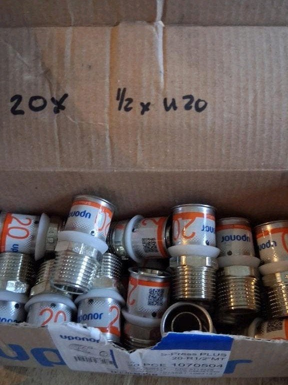 20 stuks uponor s-press plus perskoppellingen 20 x 1/2, Ophalen of Verzenden, Nieuw, Koper, Overige typen