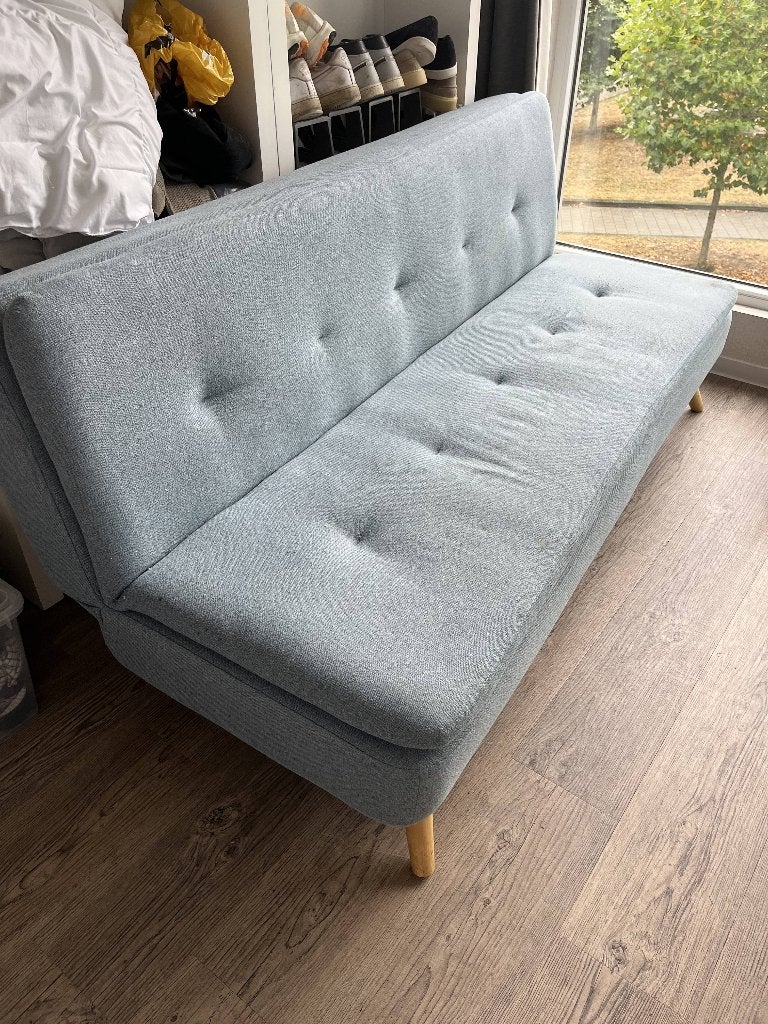 KALFAFELL Leen Bakker slaapbank, Ophalen, Blauw, 190 cm of minder, Zo goed als nieuw
