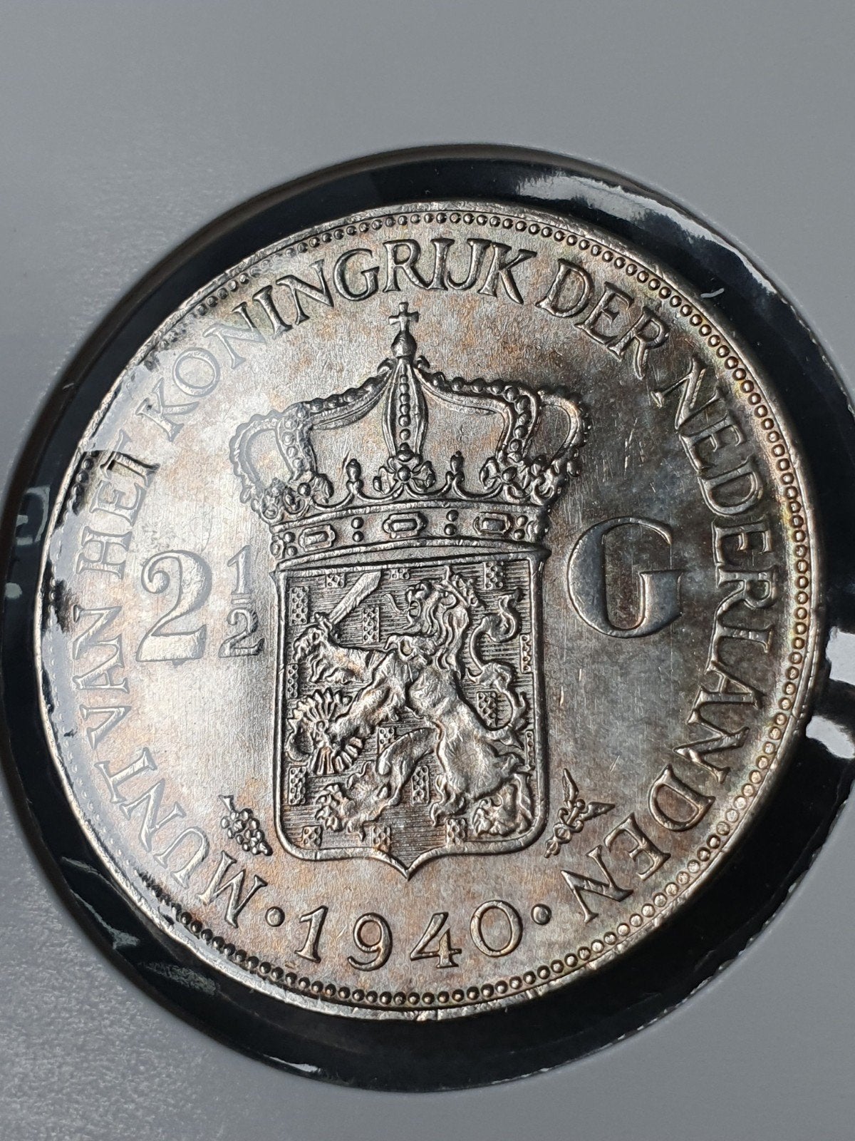 Zilveren 2½ Gulden Koningin Wilhelmina 1940, Postzegels en Munten, Zilver, Ophalen of Verzenden, Koningin Wilhelmina, Losse munt