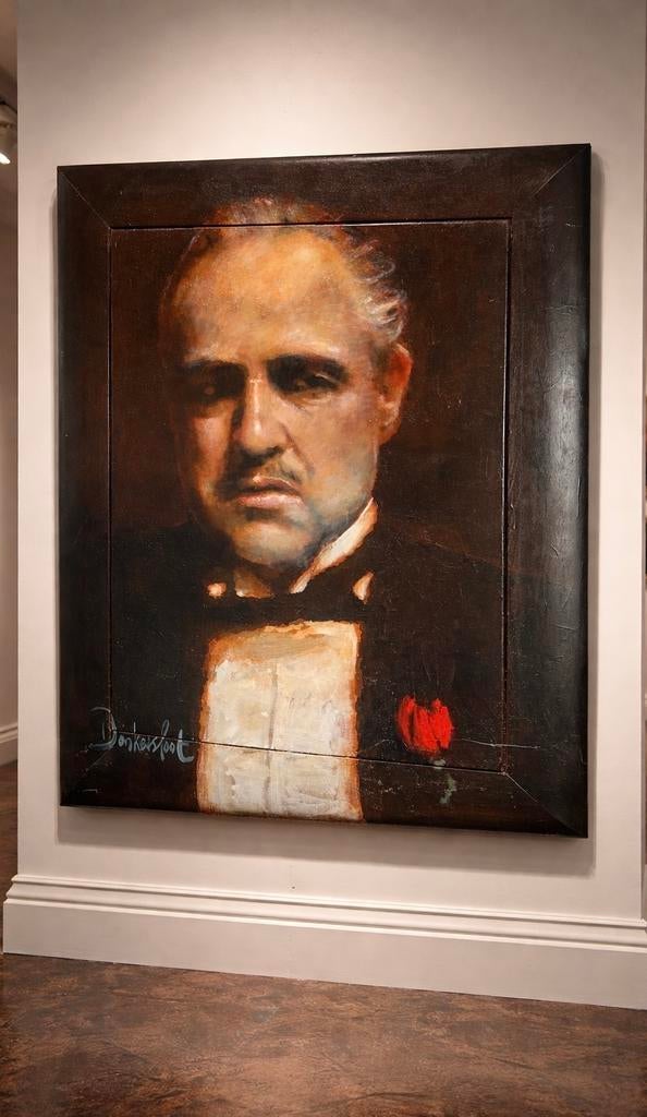 Origineel Peter Donkersloot schilderij The Gothfather, Antiek en Kunst, Kunst | Schilderijen | Klassiek, Ophalen of Verzenden