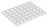 Lego plaatjes 6x8 wit 6 stuks, Ophalen of Verzenden, Gebruikt, Losse stenen, Lego