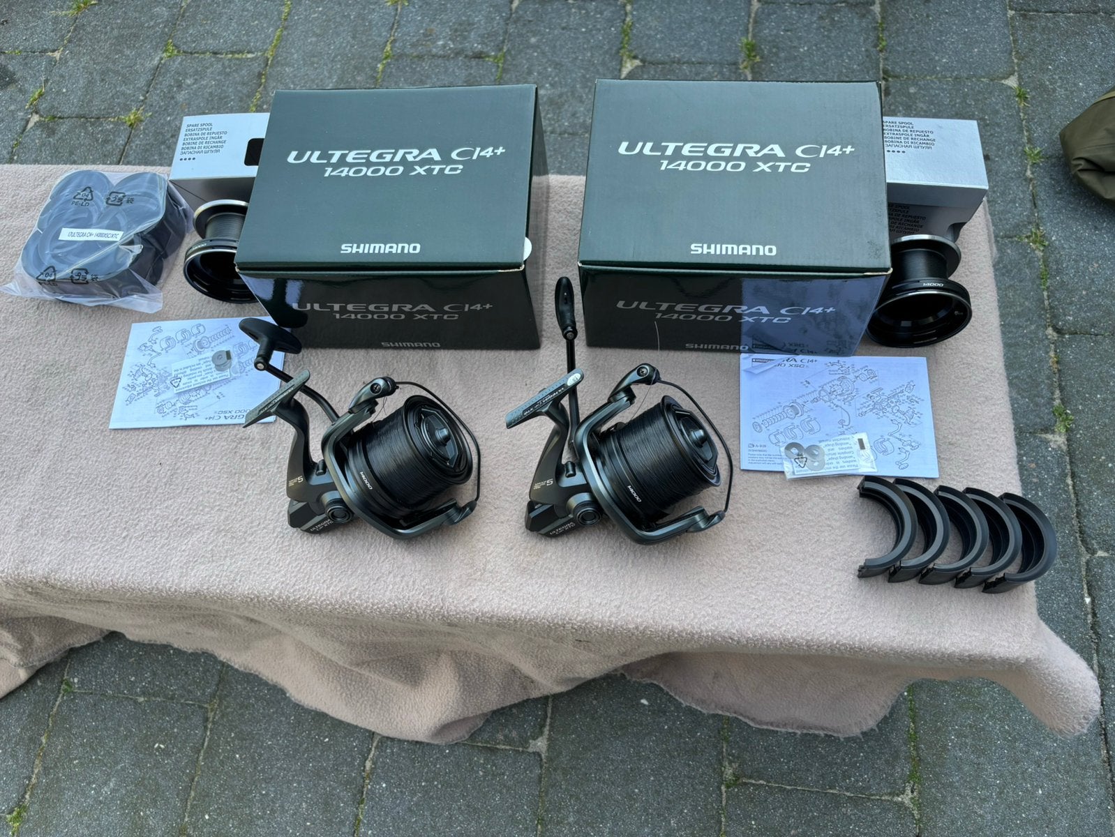 2 x shimano ultegra 14000 xtc c14+ big pit molens + spoelen, Ophalen of Verzenden, Gebruikt, Molen