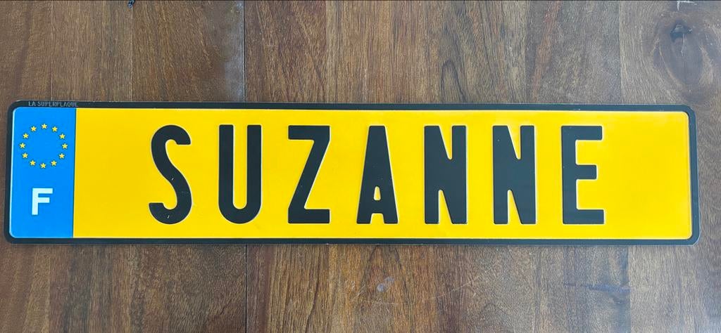 Frans Nummerbord 'SUZANNE' - Decoratief Kenteken, Ophalen of Verzenden, Gebruikt, Overige automerken