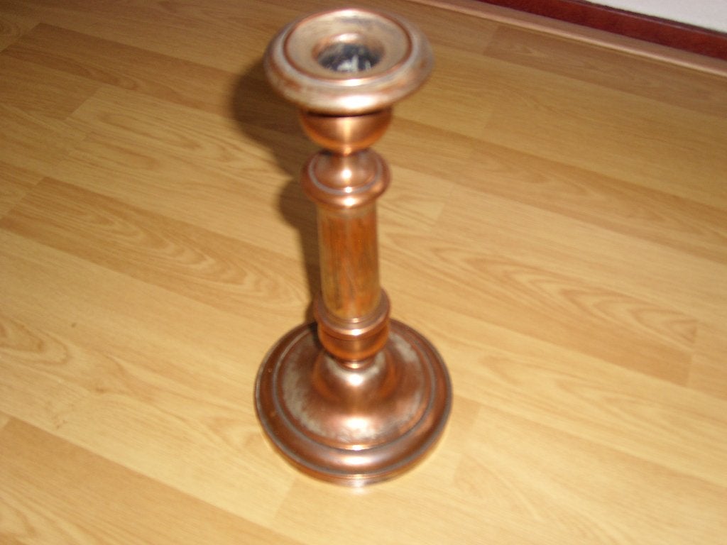 kandelaar koper messing 26 cm hoog, Ophalen of Verzenden, Koper of Brons