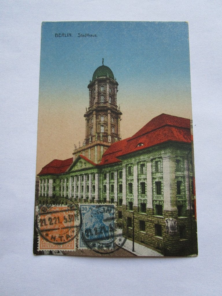 Ansichtkaart Berlin - Stadthaus 1921 uitgave J.W.B, Verzenden, 1920 tot 1940, Gelopen, Duitsland
