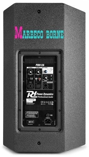 Actieve speaker, luidspreker 12 inch,versterker, PD-612A Pro, Stereo speakers, Info@marbeco.nl, AUX-ingang, 150 watt of meer