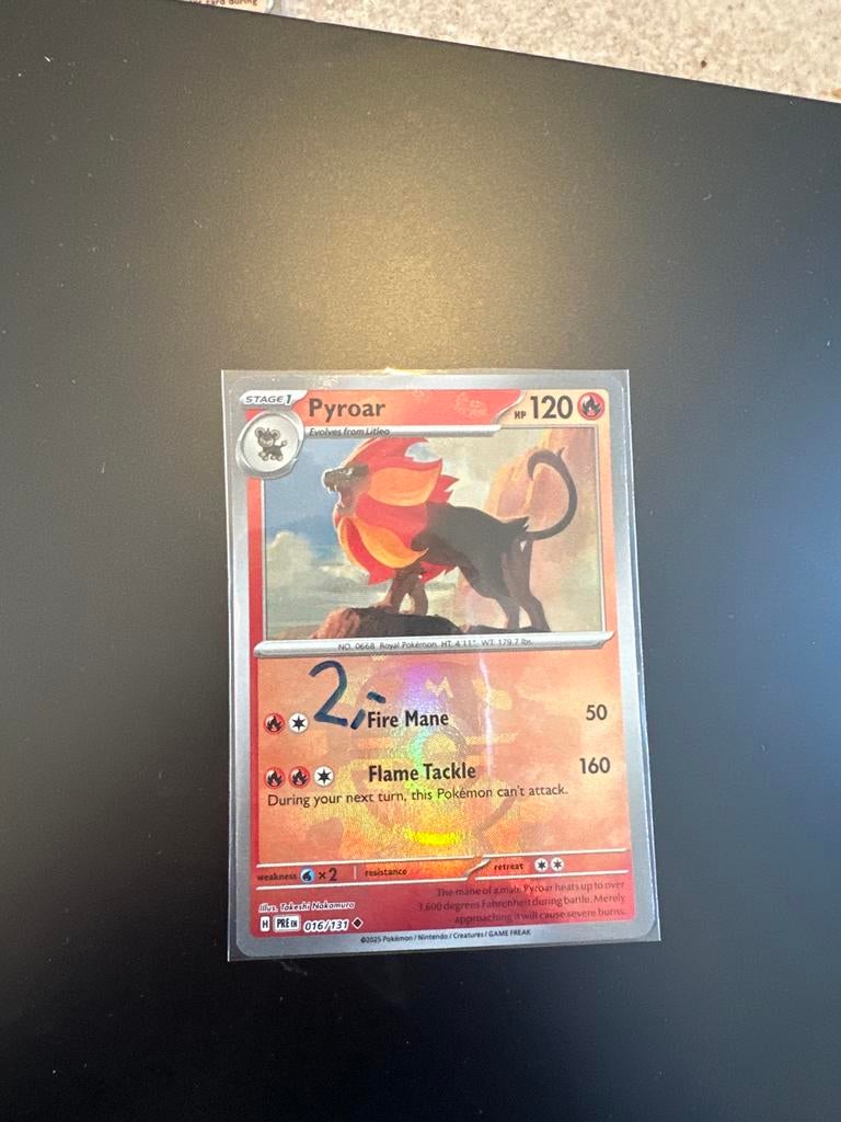 Pyroar 016/131 Masterball Reverse Holo Pokémon Kaart, Ophalen of Verzenden, Zo goed als nieuw, Losse kaart, Foil
