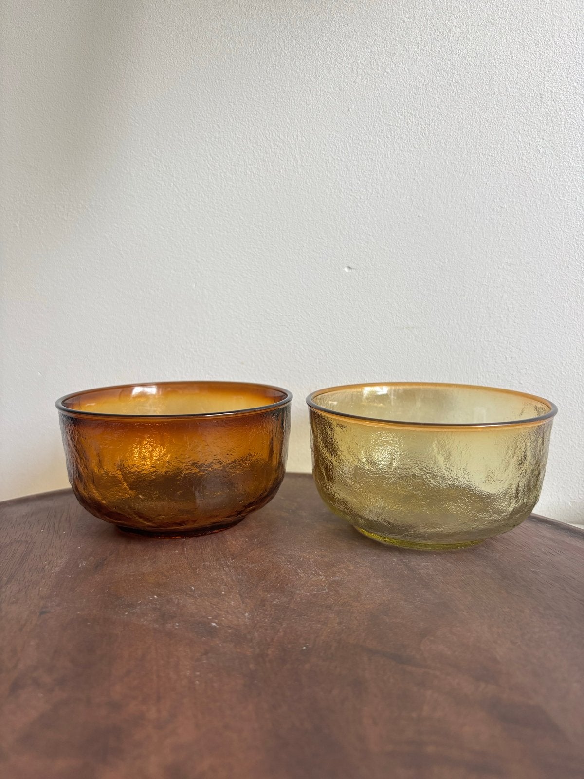 Vintage Arcoroc Sierra schalen - Amber en Licht Olijf, Ophalen of Verzenden