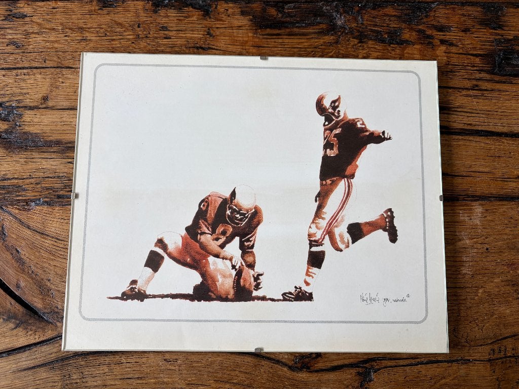 Rene Brone American Football print, 30 cm, 24 cm, Ophalen of Verzenden, Ingelijst
