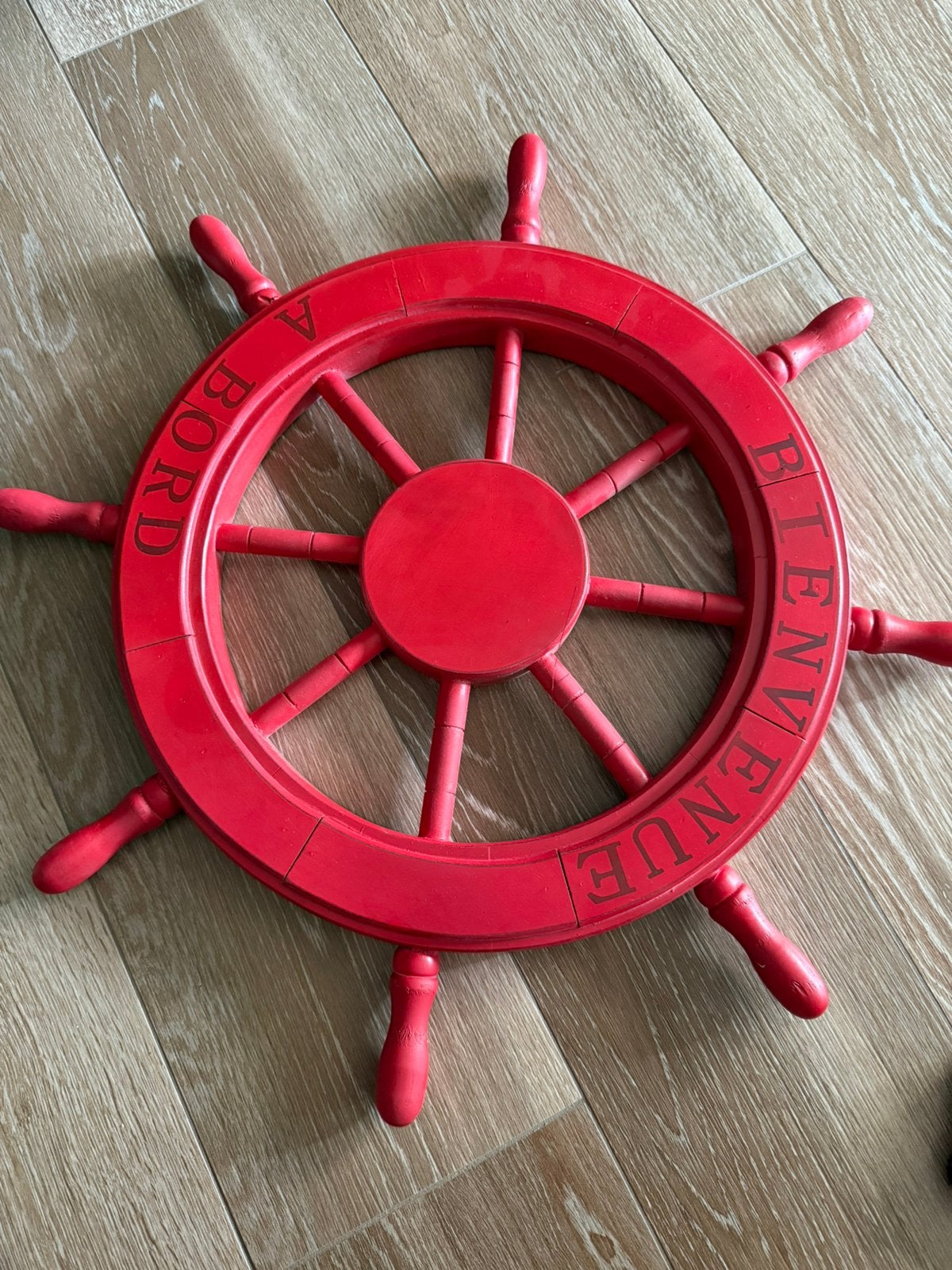 Maritieme decoratie: stuurwiel, klok, vuurtoren, kapstok enz, Gebruikt, Hout, Meerkleurig, Decoratieobject