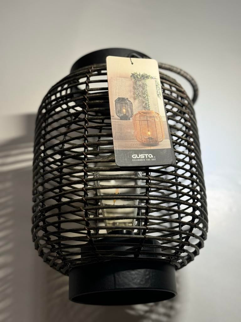 Gusta Rotan Lantaarn Lamp Decoratie - Nieuw, Ophalen of Verzenden, Nieuw, Bruin, Metaal
