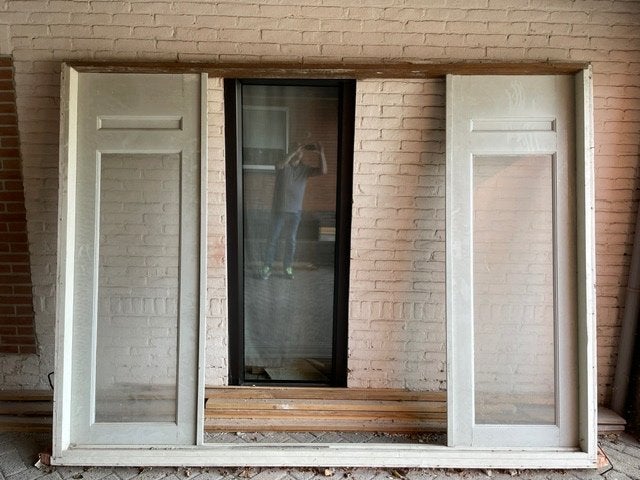 authentieke houten en suite schuifdeuren, Doe-het-zelf en Verbouw, Ophalen, Gebruikt, 120 cm of meer, Binnendeur