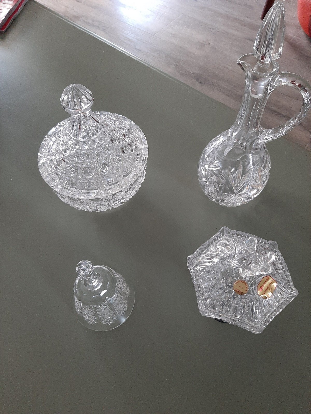 Hofbauer Bleikristal Bonbonschaal Fles Suikerpot, Antiek en Kunst, Ophalen of Verzenden