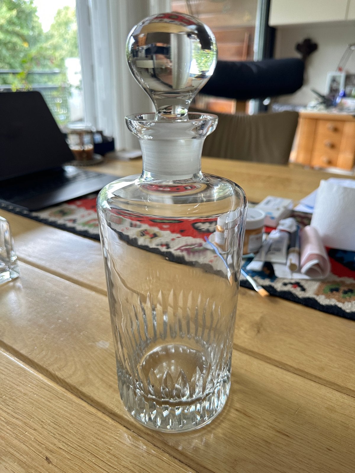 Elegante kristallen karaf met stop, Ophalen of Verzenden