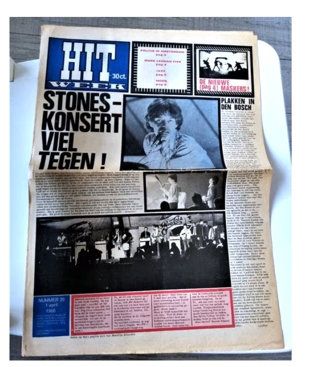 Hitweek nummer 29 van 1 april 1966 - Stones-concert, Boeken, Ophalen of Verzenden, Gelezen, Muziek, Film of Tv