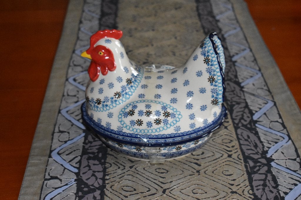 Schaal Kip Blue Coral Bunzlau Castle servies, Overige merken, Keramiek, Ohmstraat 20, 3861NB Nijkerk, Nieuw