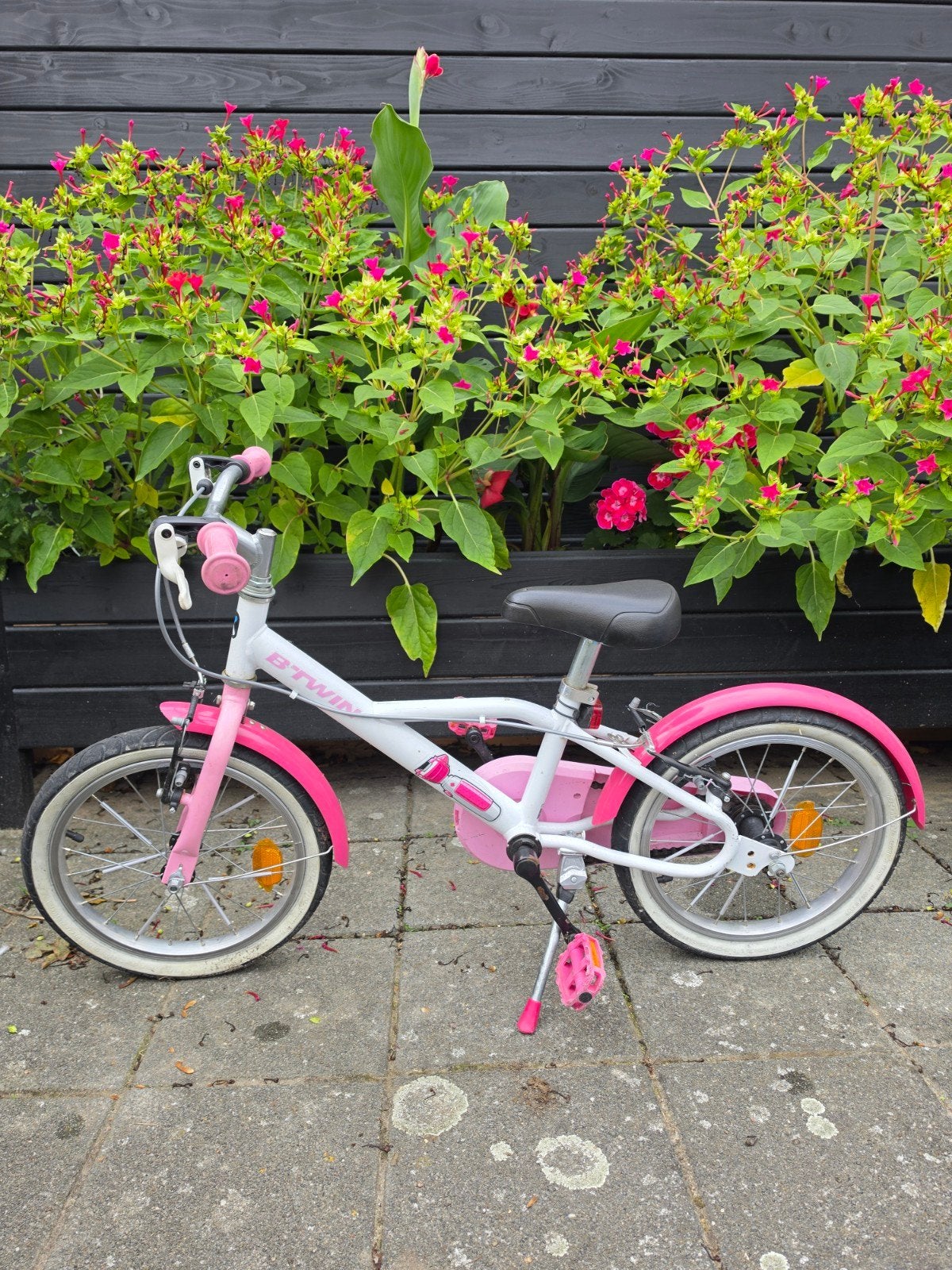 16 inch B'TWIN Decathlon meisjesfiets, Ophalen, B'TWIN Decathlon, Velgrem, 16 tot 20 inch