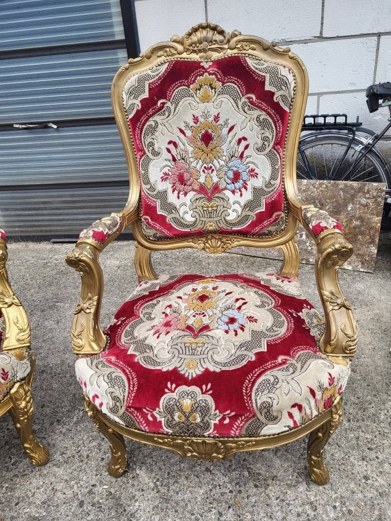 Antieke bankstel set louis x, Antiek en Kunst, Antiek | Meubels | Stoelen en Banken, Ophalen