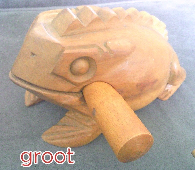 Thaise houten gelukskikkers en tevens muziekinstrumenten 2x, Antiek en Kunst, Ophalen of Verzenden