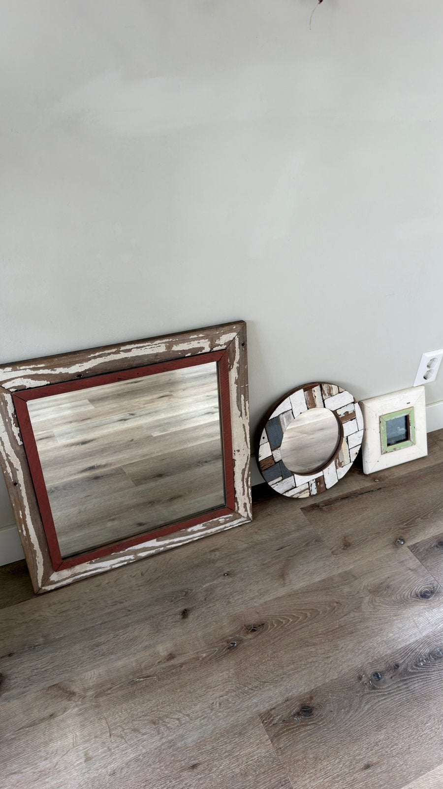 Diverse luna design sloophouten spiegels en klein lijstje, Ophalen, Minder dan 50 cm, Zo goed als nieuw, Minder dan 100 cm