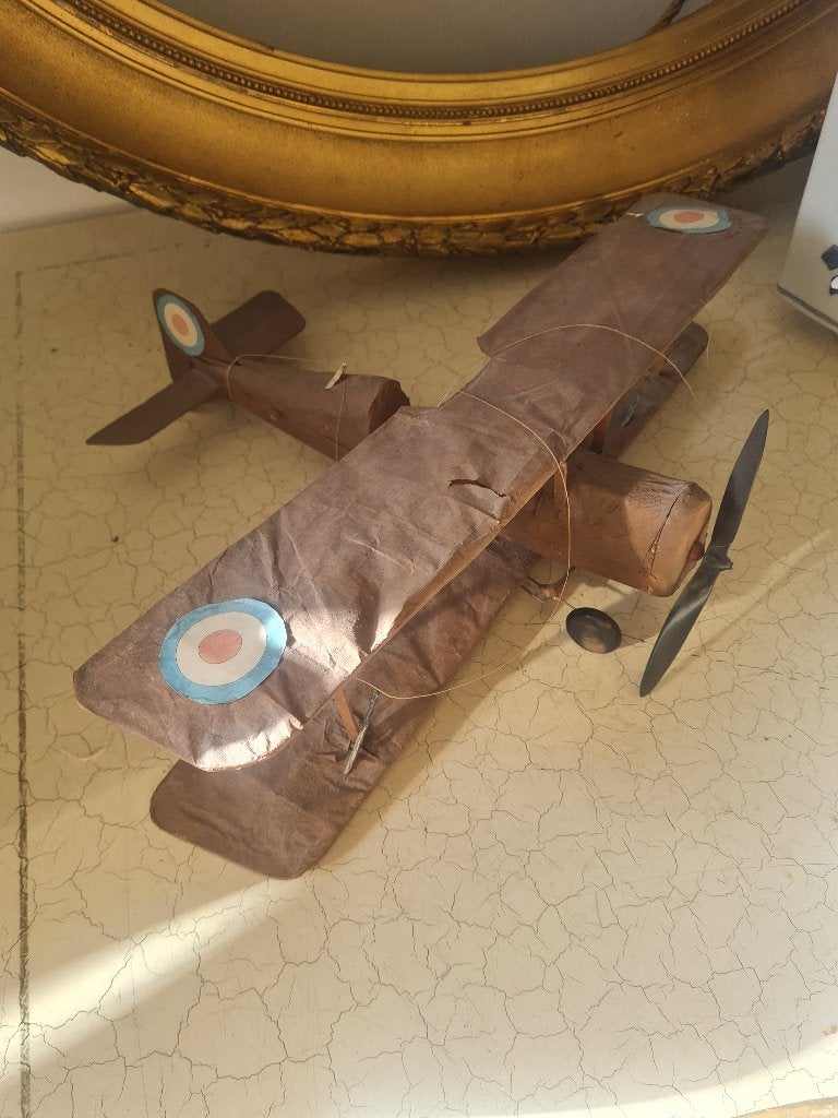 Zeer oud vliegtuigje van papier en hout, Ophalen of Verzenden