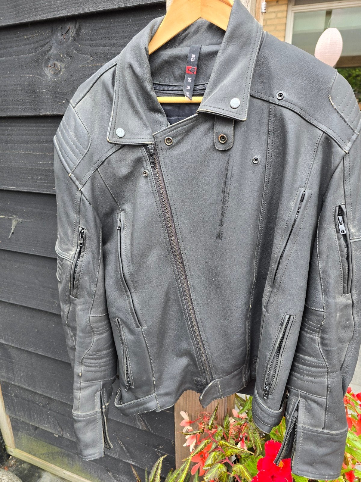 Leren motor jas, Ophalen, Evolution, Heren, Jas | leer