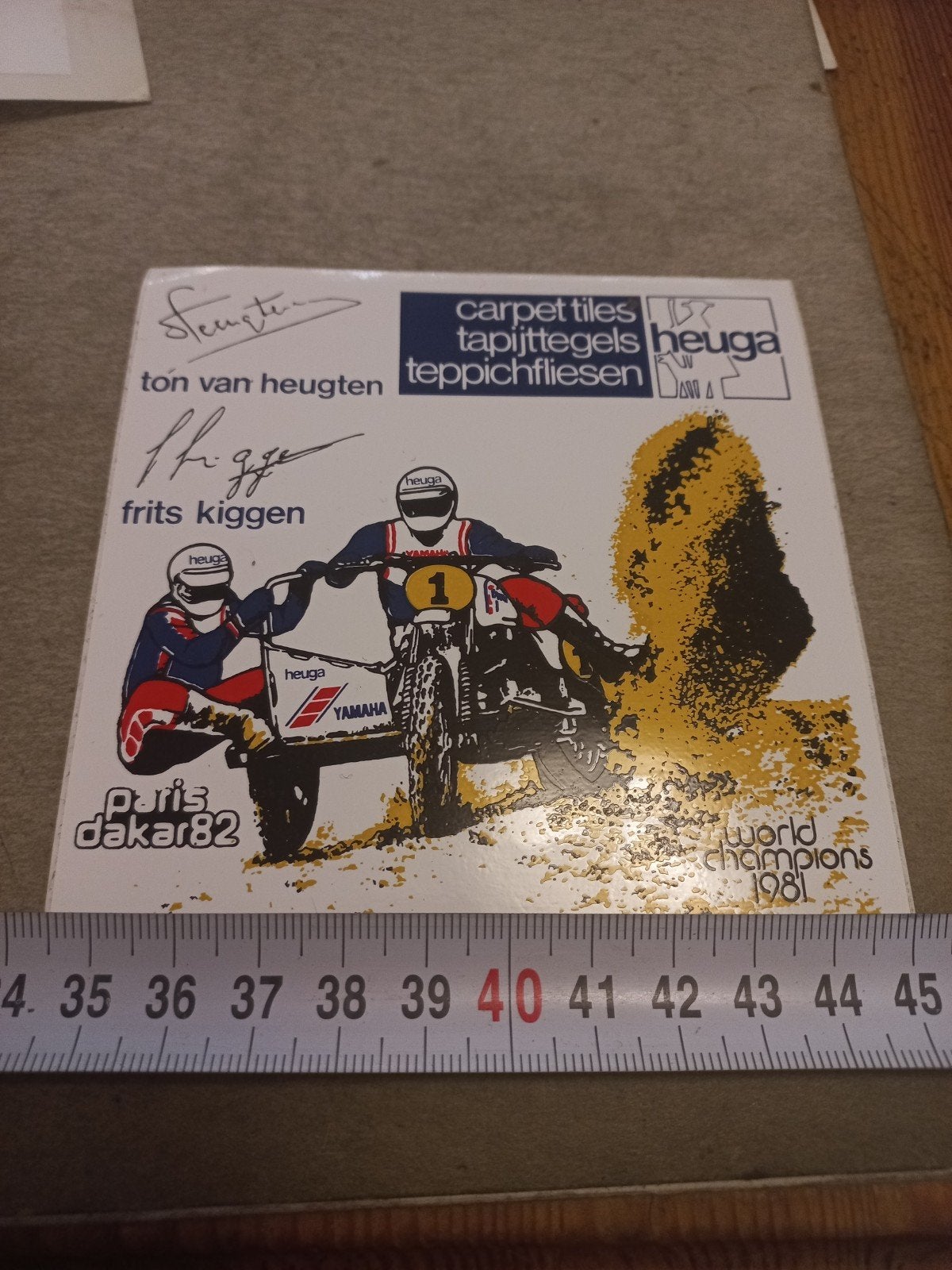 Vintage Paris-Dakar 1982 stickers gesigneerd, Ophalen of Verzenden, Gebruikt
