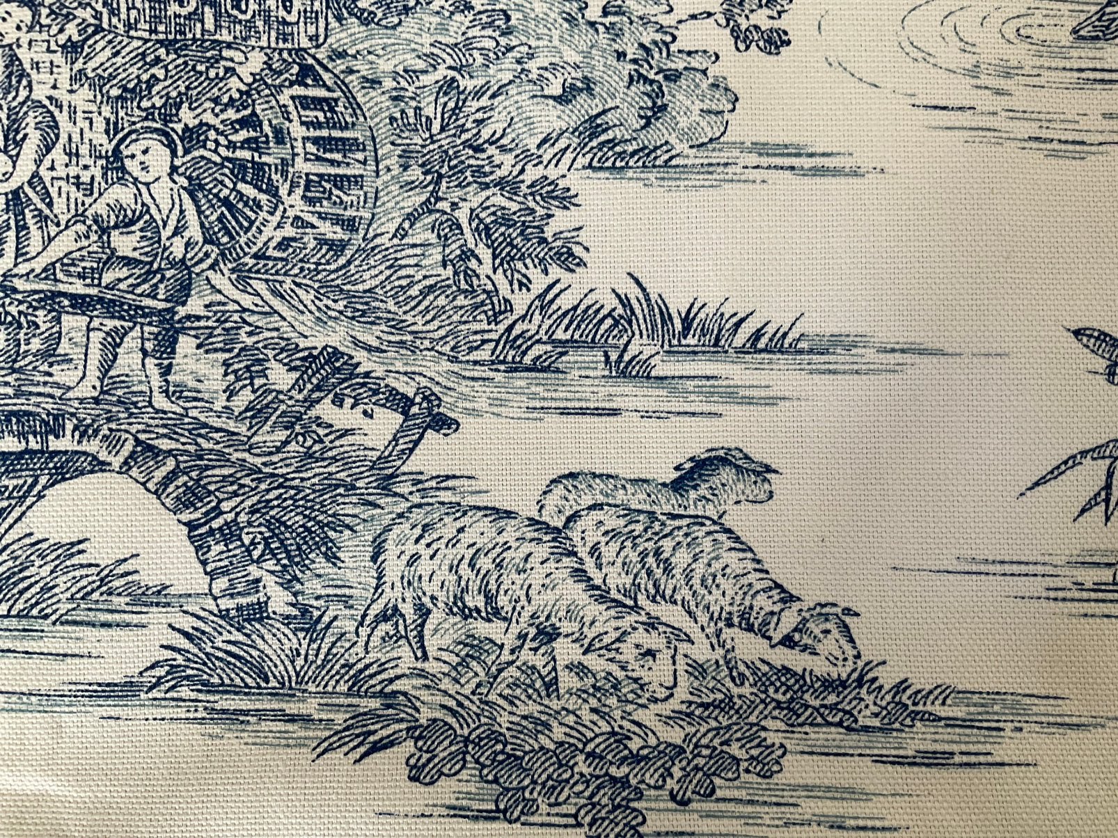 Toile de jouy katoen, Antiek en Kunst, Ophalen of Verzenden