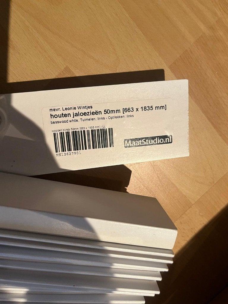 Basswood houten witte jaloezieën in diverse afmetingen, Ophalen of Verzenden, Zo goed als nieuw, Wit