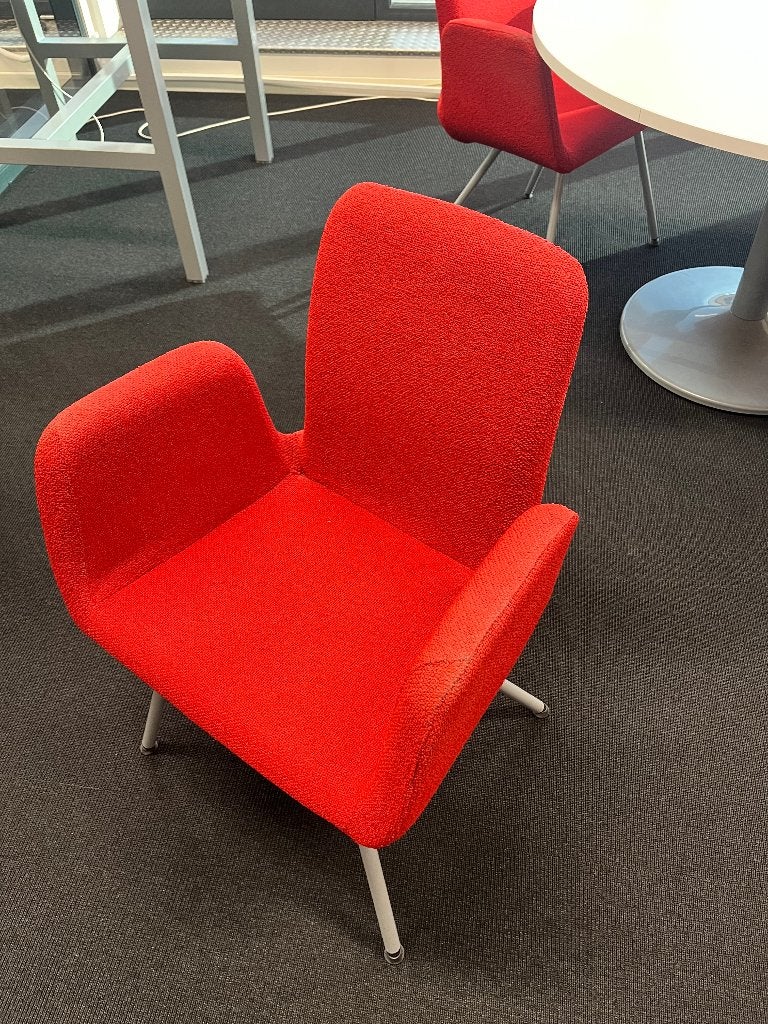 Rode kantoor- eetkamerstoel, Ophalen, Zo goed als nieuw, Rood, Vier