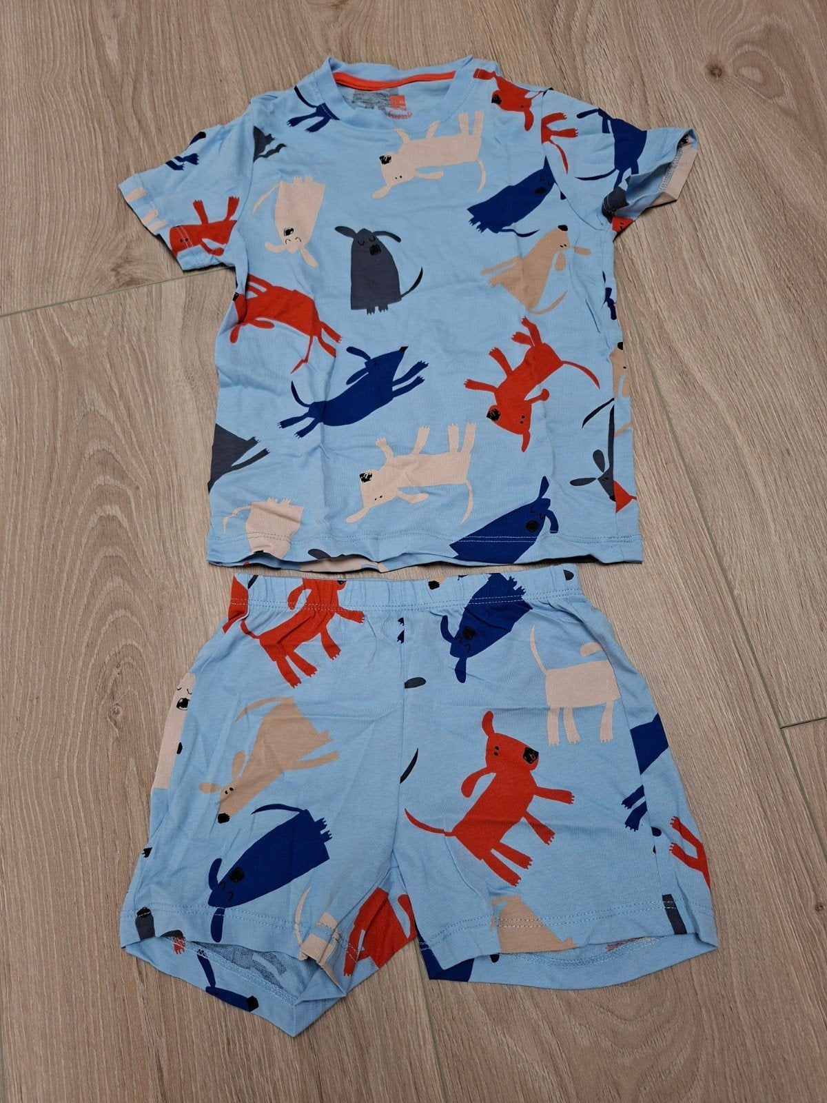 Als NIEUW blauwe print pyama / shortama Hema - maat 98/104, Nacht- of Onderkleding, Ophalen of Verzenden, Zo goed als nieuw, Hema
