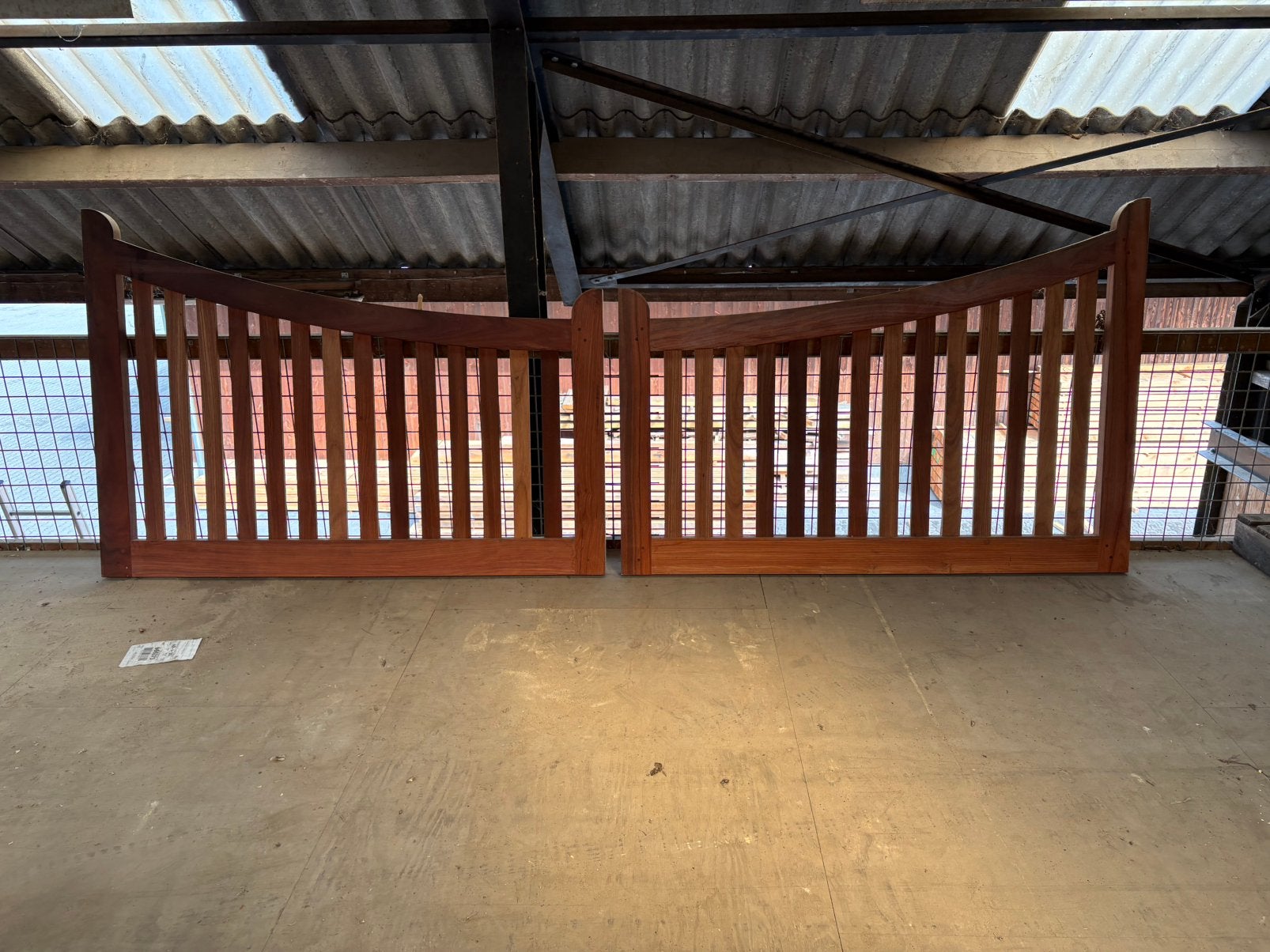 Nieuwe luxe Padoek dubbele tuinpoort / poort 390 cm breed, Ophalen, Zo goed als nieuw, 150 tot 200 cm, 200 cm of meer