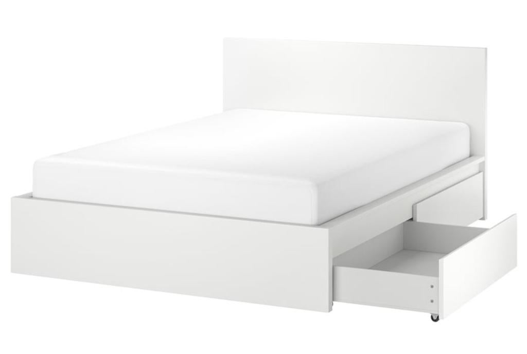 IKEA Malm bed zonder lades, wit, 160x200 cm, Ophalen, Gebruikt, Wit, Tweepersoons