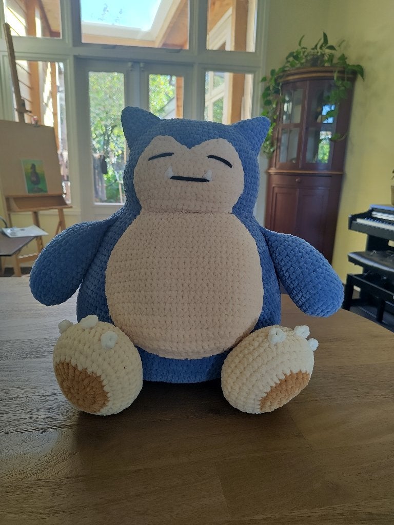 Pokemon Snorlax gehaakte knuffel voor goed doel, Ophalen, Handgemaakt, Overige typen, Blauw