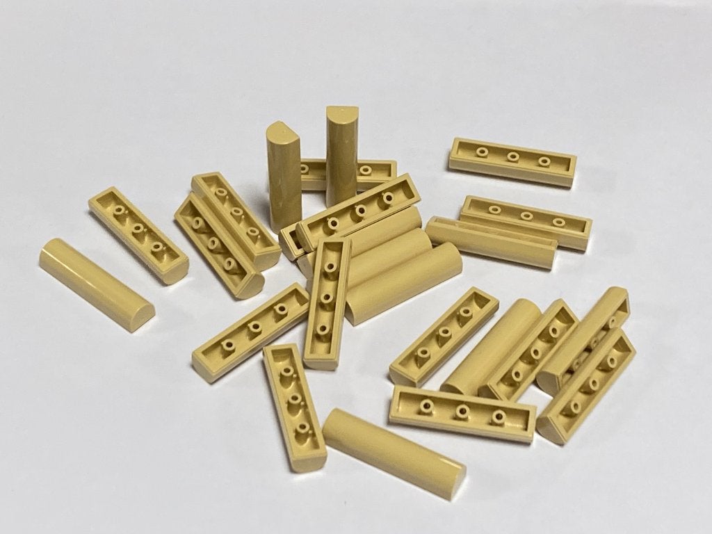 Partij 25x 1x4x2/3 Lego gebogen dakpannen in diverse kleuren, Overige thema's, Lego, Nieuw, Ophalen of Verzenden