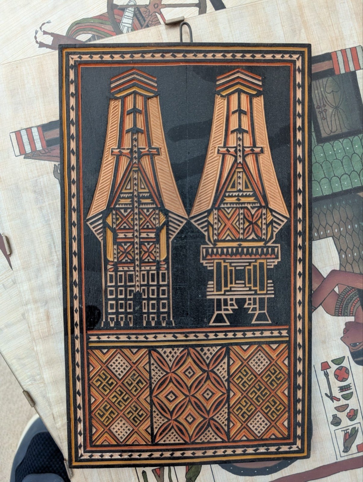Toraja Indonesisch Houtsnijwerk - Aziatische Wanddecoratie, Overige onderwerpen, Houtsnijwerk, Ophalen of Verzenden, Handgemaakt