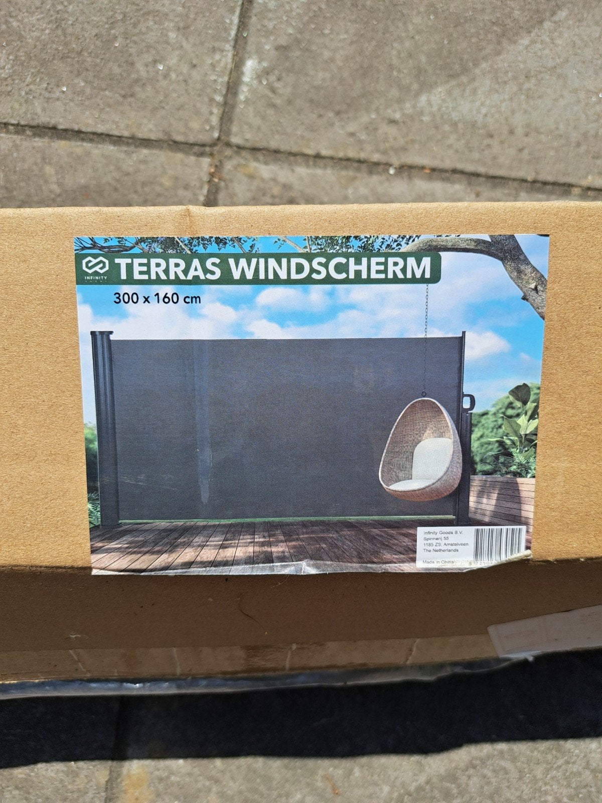 Terras windscherm 3x1.60 mtr *nieuw*, Ophalen, Nieuw, 200 cm of meer, 150 tot 200 cm