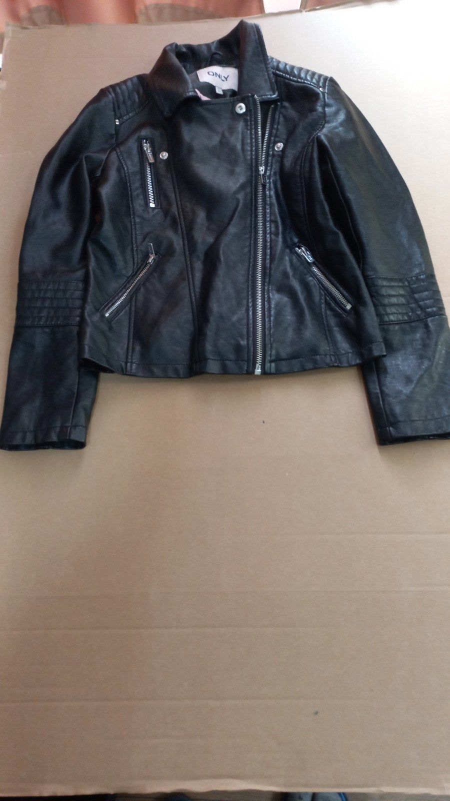 Stoere Only leren jas voor meisjes - Maat 140 (10Y), ONLY, Gebruikt, Meisje, Ophalen of Verzenden