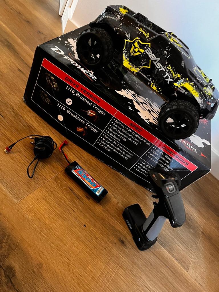 Rc auto beast tx 1/10 brushed truggy, Ophalen of Verzenden, Zo goed als nieuw, Auto offroad