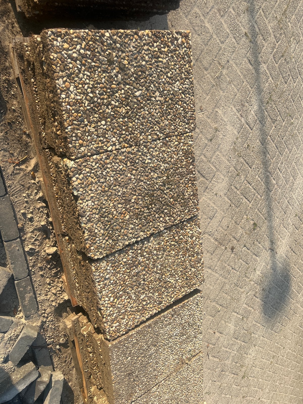 58 grindtegels voor terras of pad, Ophalen, Gebruikt, 10 m² of meer, Grind