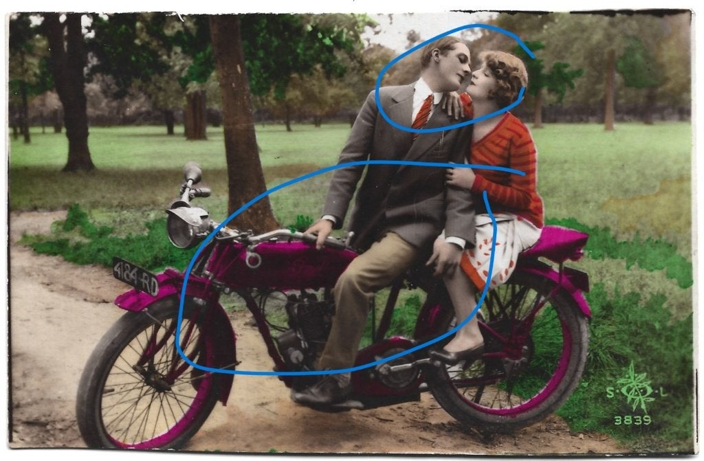 Indian motor ansichtkaart stel, Verzamelen, Ansichtkaarten | Themakaarten, Verzenden, 1920 tot 1940, Ongelopen, Voertuig